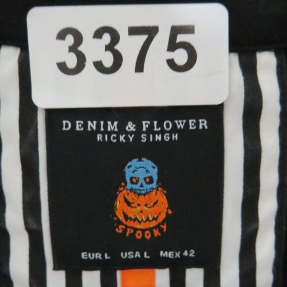 Denim & Flower* Men's Short Sleeve Button Down Straight Hem Skulls Shirt~ Large - Picture 4 of 11